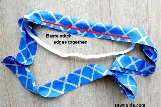 baste stitch the edges together