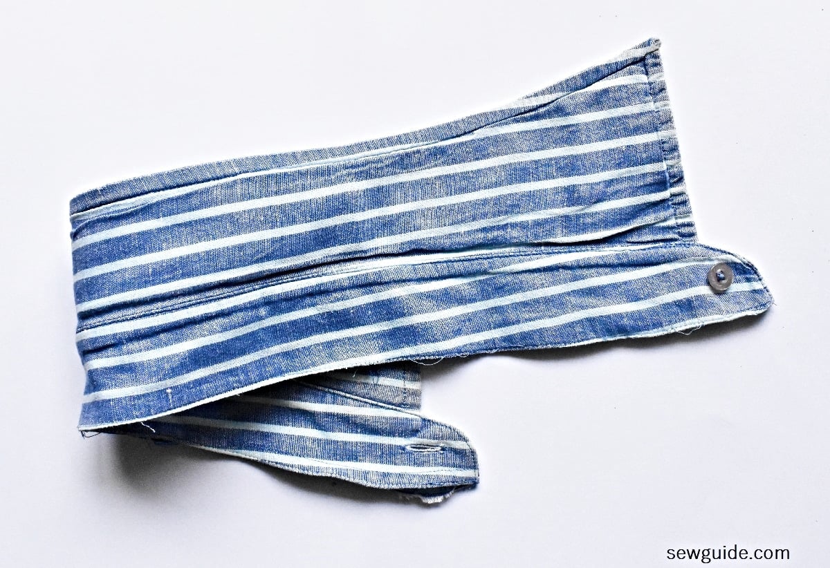 the collar taken out to repair and replace a collar - turn it rightside out