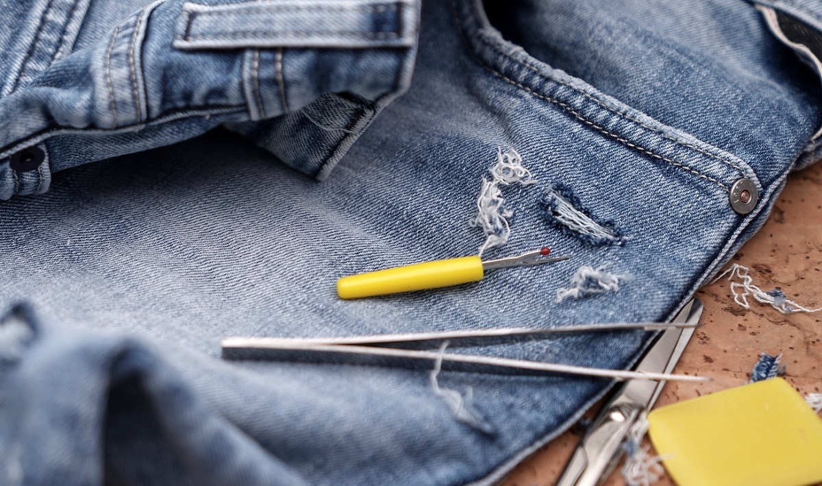 Distressing jeans is one job a seam-ripper is used for