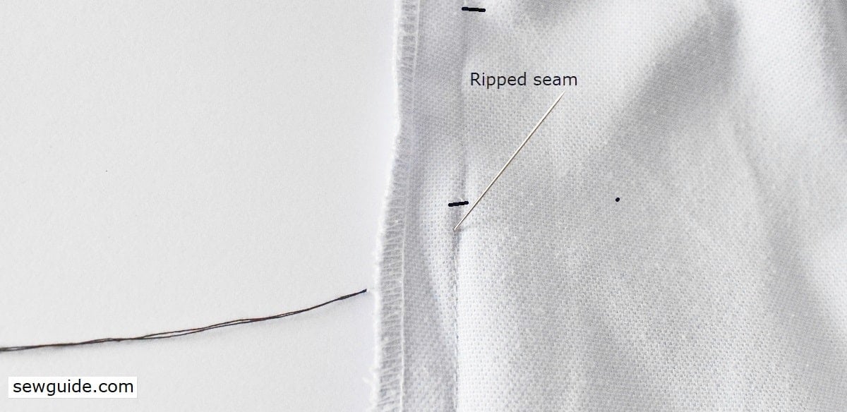 bring up the needle half inch before the start of the rip.