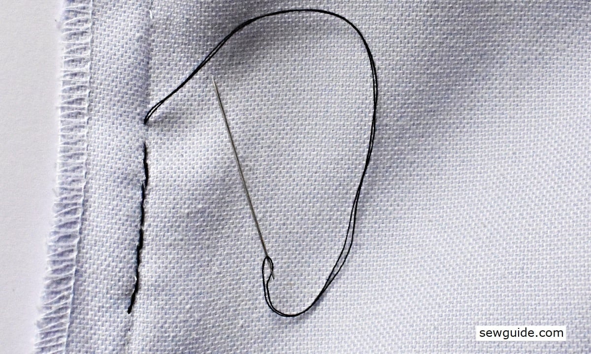 make backstitches on the stitching line