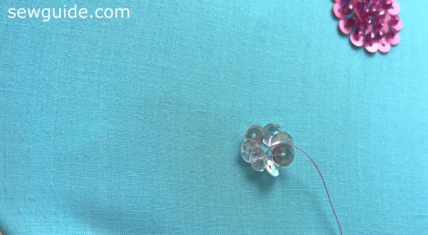 flower made with sequins