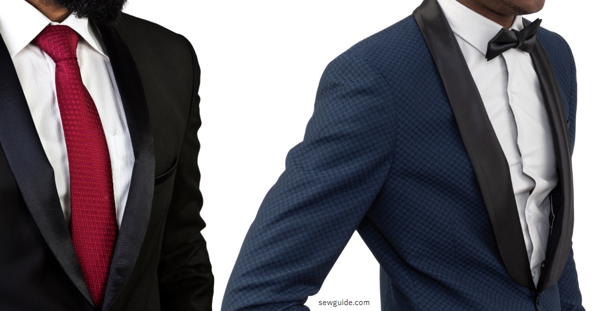 shawl collar made with same fabric or contrasting colored fabric