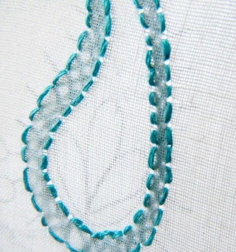 embroidery done on sheer fabric