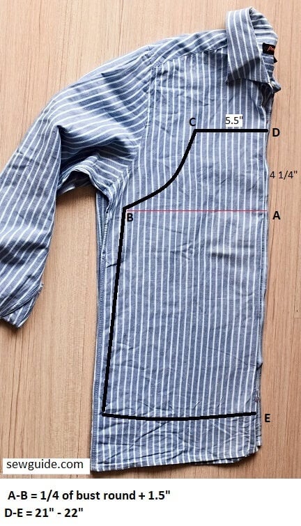 Cut out the pattern from a shirt