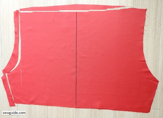 cut off the extra from one side of the pattern pajama shorts