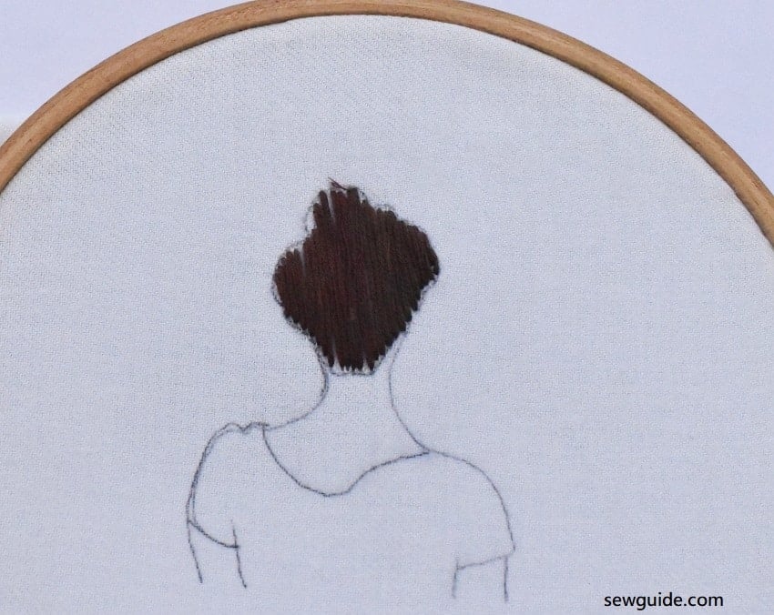 head covered with stitches