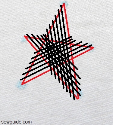 Filled star stitch using a sequence to fill the star
