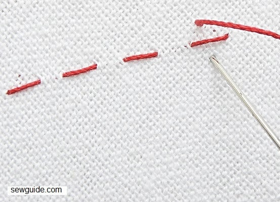 upright cross stitch star made with running stitches