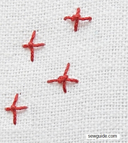 star stitch with a knot