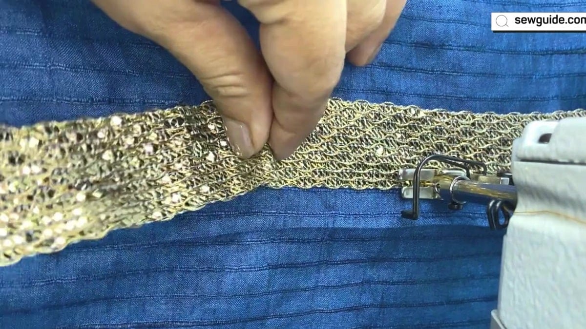 At the corner pinch the trim