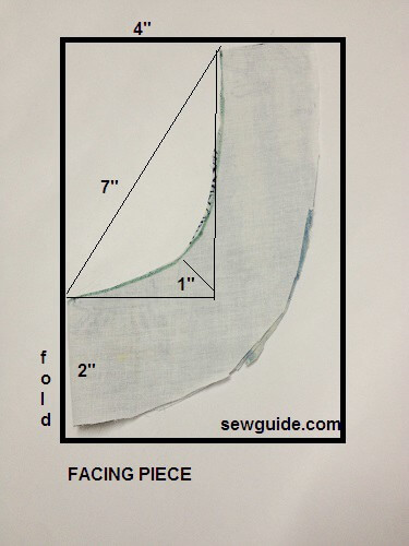 facing for the front neckline of the tunic
