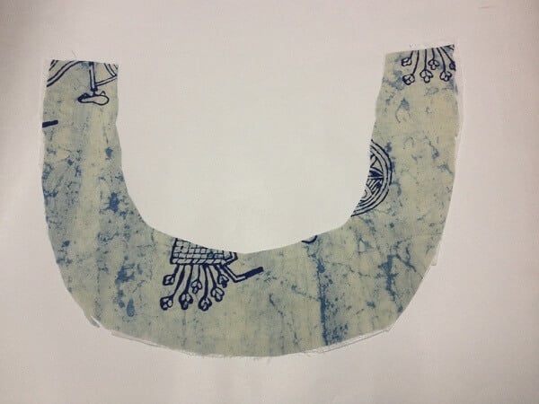 facing for the front of the tunic top