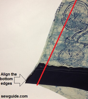 Join the side seams of the front and back bodices with a 1/2 inch seam allowance