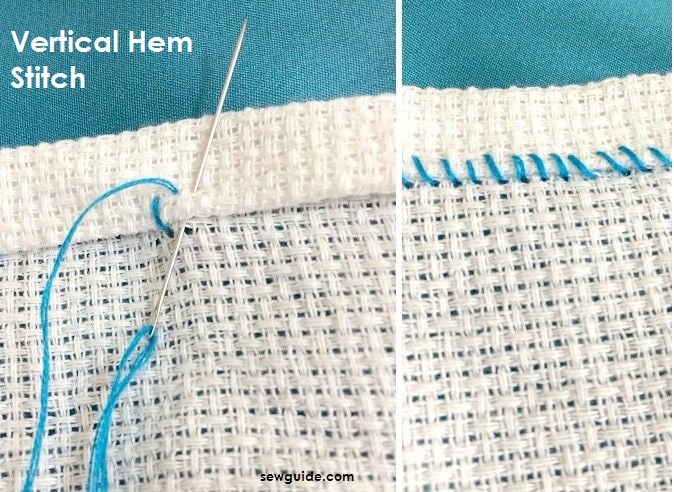 easy hand sewing stitches -vertical hem stitch
