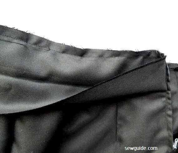 join the waistband to the skirt top edge