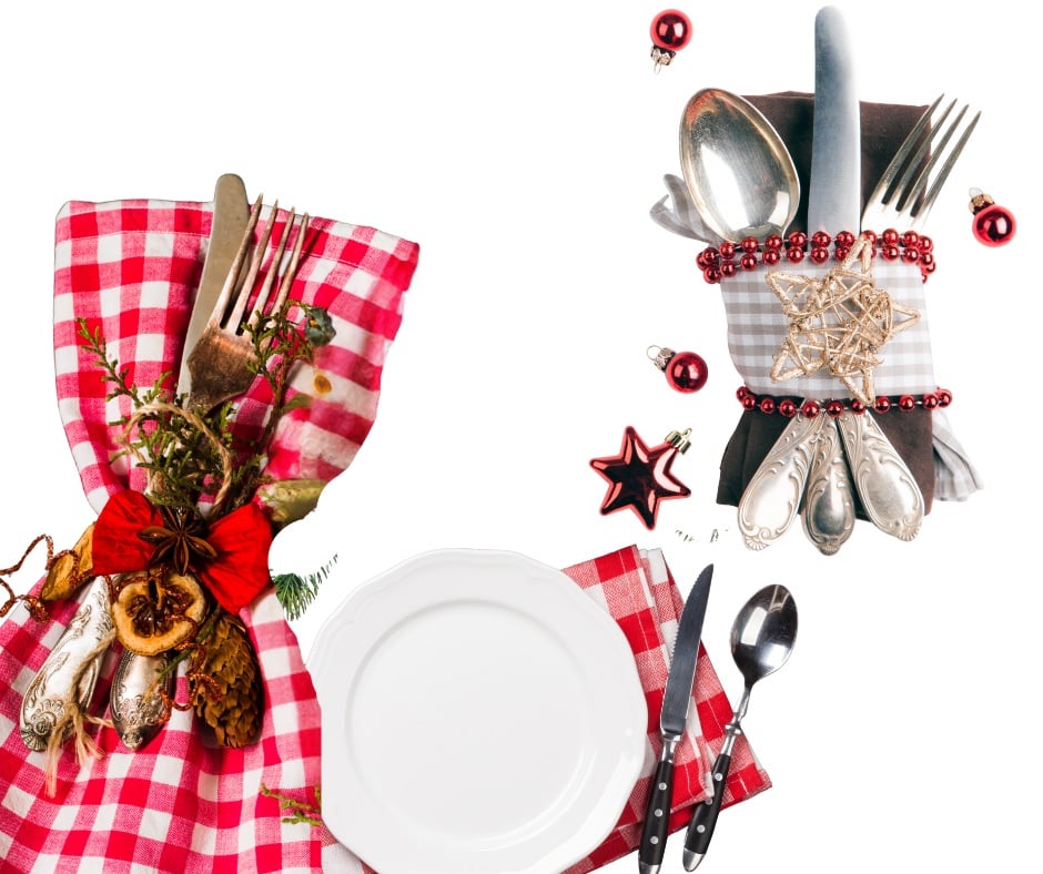 gigham check napkins for chritmas
