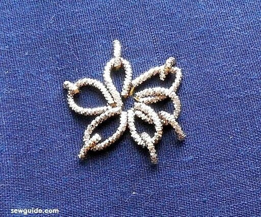 lazy daisy stitch used to make the zardosi  work