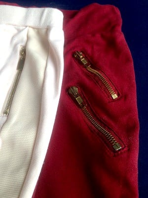 exposed zipper on [ants