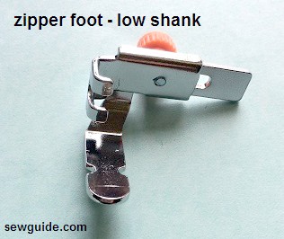 zipper pressure foot with adjusting screw
