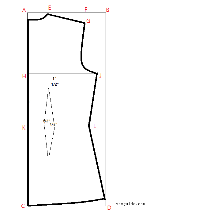 front bodice pattern dart