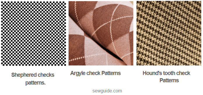 Checkered Patterns -shephered checks, argyle checks, hounds tooth checks