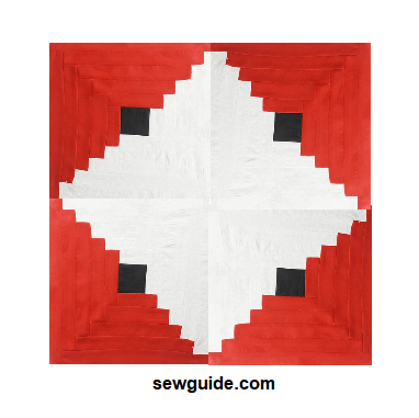 log cabin block - arrangement with different placement