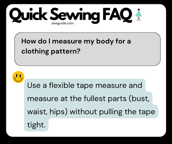 measuring tip for sewing