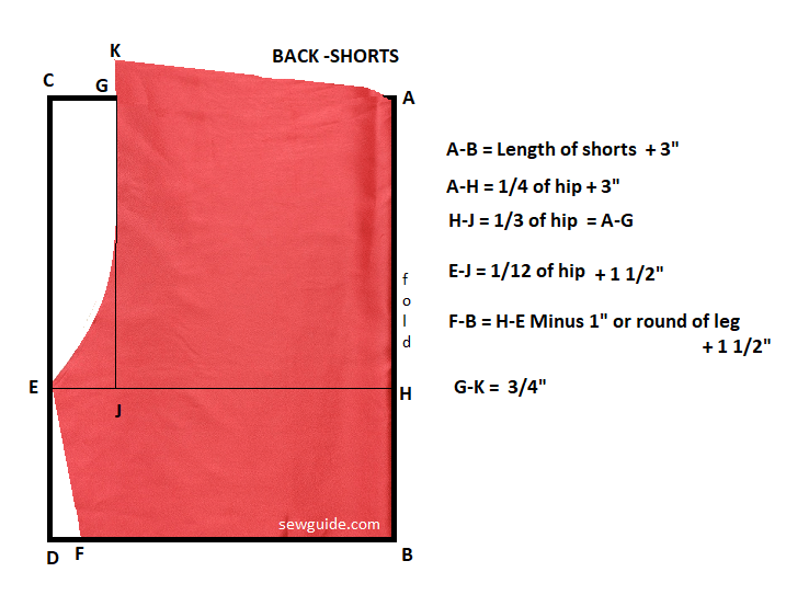 pajama shorts - pattern for the back