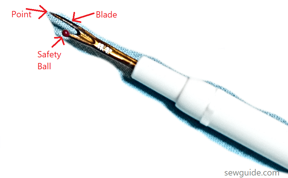 parts of seam ripper - including the red ball
