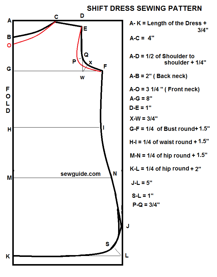 shift dress pattern